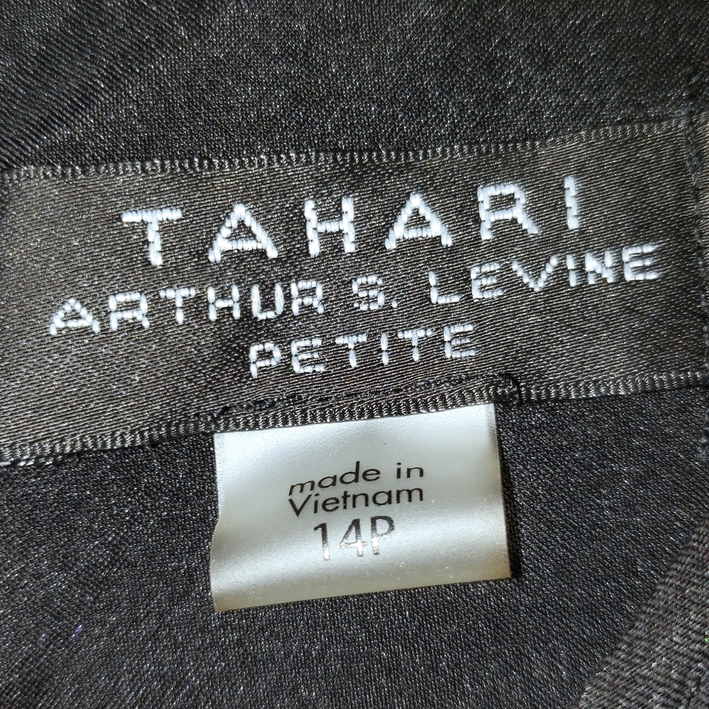 NEW! Tahari ASL black high/low embroidered dress - Picture 10 of 13